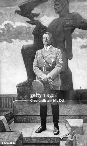 Politiker, NSDAP, D'Adolf Hitler',Gemälde von Fritz Erler, ausgestellt imHaus der Deutschen Kunst in München aufder 'Grossen Deutschen...