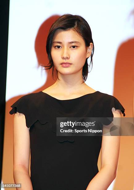 Actress Ai Hashimoto attends the Fuji TV program press conference on July 3, 2014 in Tokyo, Japan.