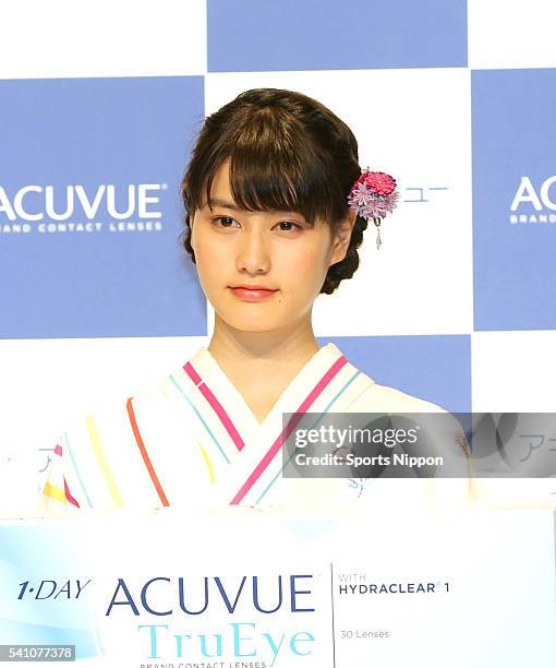 Actress Ai Hashimoto attends the ACUVUE PR event on July 3, 2013 in Tokyo, Japan.