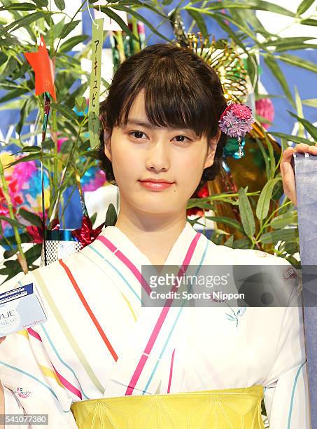 Actress Ai Hashimoto attends the ACUVUE PR event on July 3, 2013 in Tokyo, Japan.