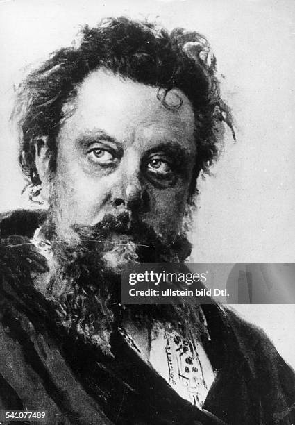 Mussorgski, Modest *09./21.03.1839-16./28.03.1881+ Musician, composer, Russiaportrait after a painting by Ilja Repin
