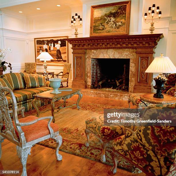 The living room at the estate of billionaire entrepreneur Wayne Huizenga.