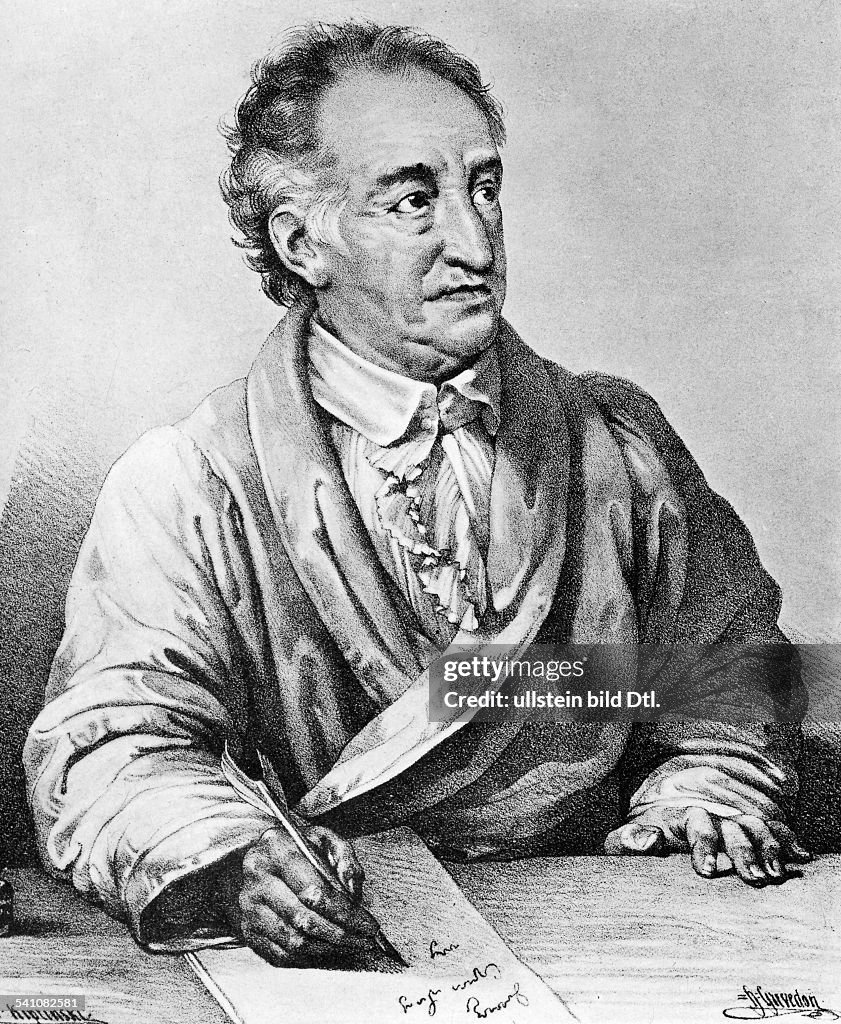 Goethe German Drawing of German writer and poet Johann Wolfgang von Goethe by Drest ...