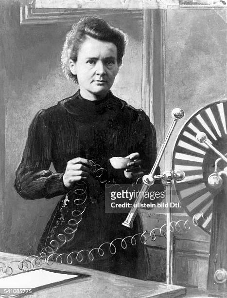 Curie, Marie *07.11.1867-+Wissenschaftlerin, Physikerin, Chemikerin, Polen/Frankreich; Nobelpreistraegerin- im Labor bei einem...