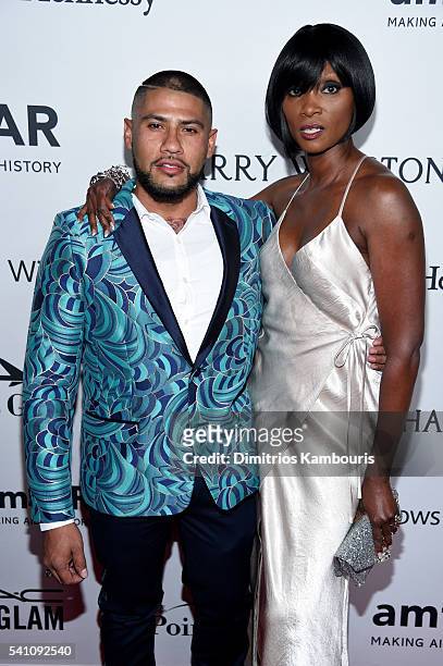 Andy Diaz and Dawn Leak attend the 7th Annual amfAR Inspiration Gala at Skylight at Moynihan Station on June 9, 2016 in New York City.