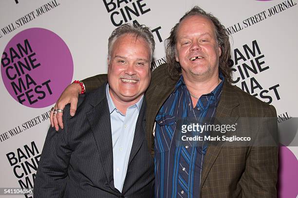 Actors Tommy Nohilly and Larry Fessenden attends the BAMcinemaFest 2016 "In A Valley Of Violence" premiere at BAM Harvey Theater on June 18, 2016 in...