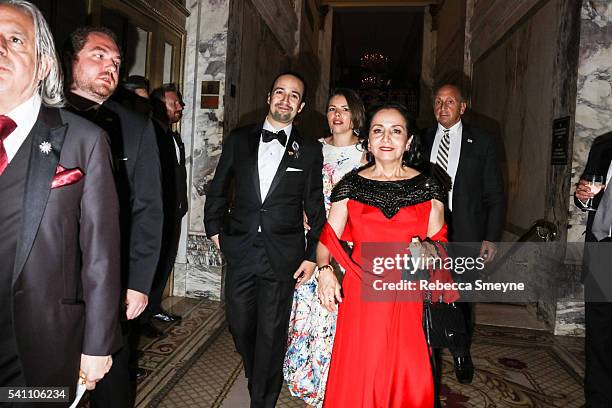 Lin-Manuel Miranda and Vanessa Nadal at the official Tony Awards afterparty at the Plaza Hotel in New York, NY on June 12, 2016.