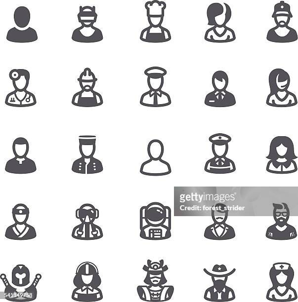 business people avatars icons - file clerk stock illustrations