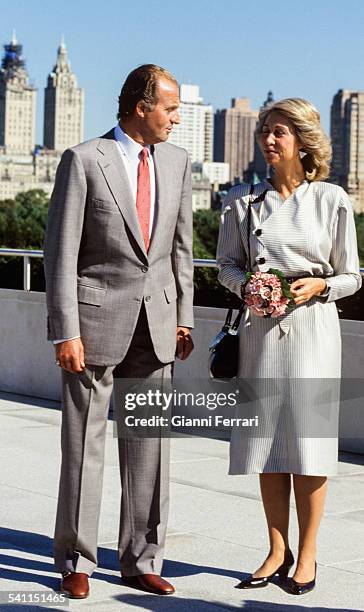 The Kings of Spain Juan Carlos of Borbon and Sofia of Greece in New York, 15th September 1987, New York, United States. .
