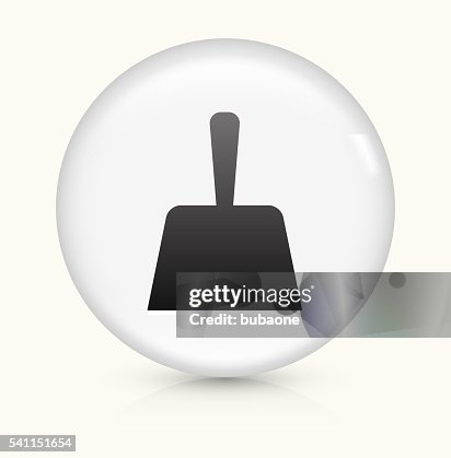 Dust Pan icon on white round vector button Dust Pan icon on white round vector button