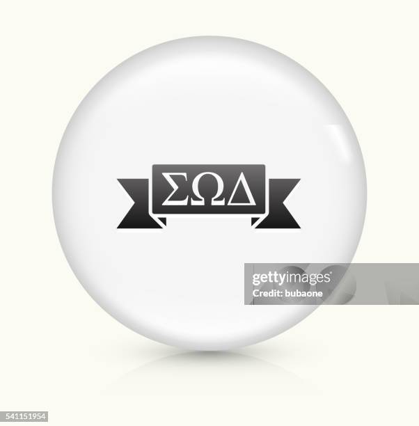 fraternity ribbon icon on white round vector button - sorority stock illustrations