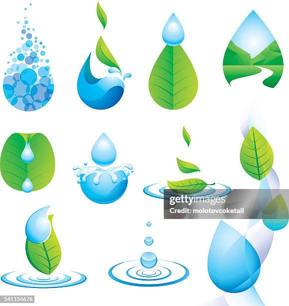 droplet and water - water splash stock illustrations