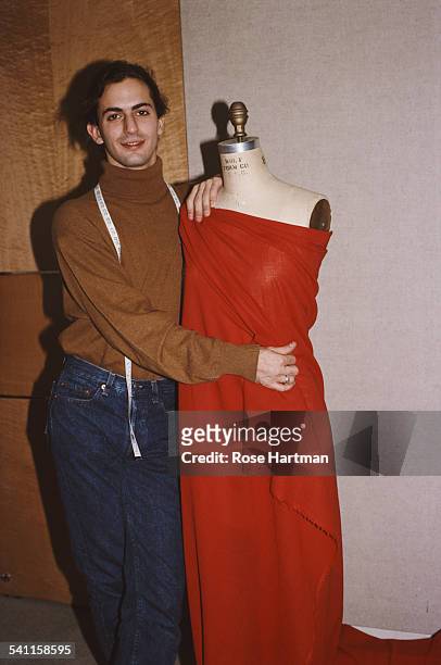 American fashion designer Marc Jacobs in his design studio, USA, circa 1995.