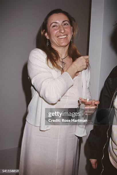 Italian fashion designer Miuccia Prada at her Miu Miu Fall 1995 Collection fashion show, USA, 1995.