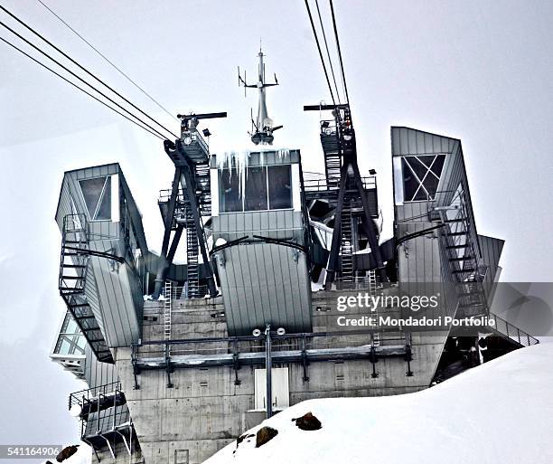 Pointe Helbronner station. Skyway Monte Bianco cable car. Courmayeur , 24th January 2016