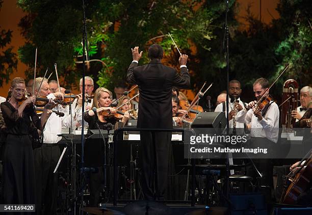 Conductor Thomas Wilkins performs at the Hollywood Bowl Opening Night at the Hollywood Bowl on June 18, 2016 in Hollywood, California.