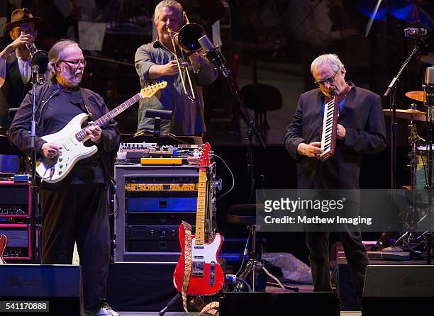 Walter Becker and Donald Fagen of Steely Dan perform at the Hollywood Bowl Opening Night at the Hollywood Bowl on June 18, 2016 in Hollywood,...