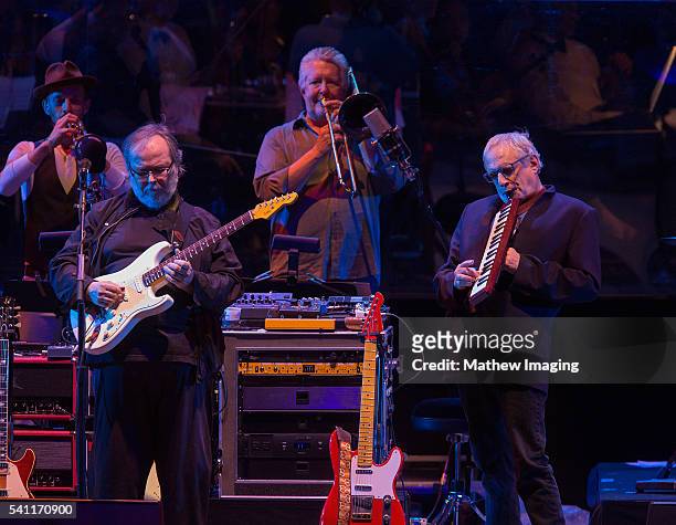 Walter Becker and Donald Fagen of Steely Dan perform at the Hollywood Bowl Opening Night at the Hollywood Bowl on June 18, 2016 in Hollywood,...