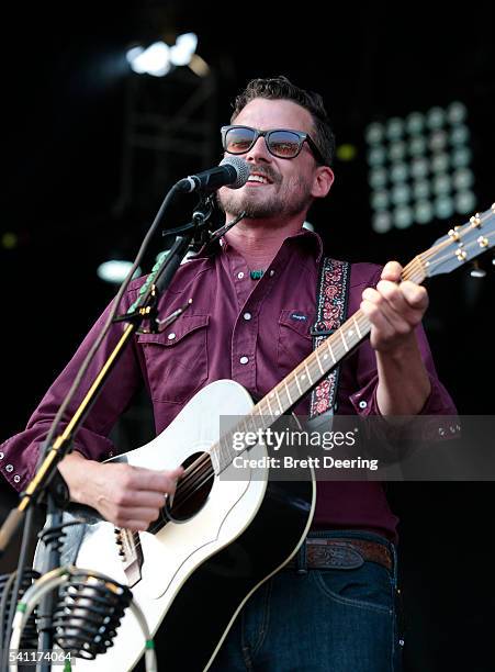 June 18: Evan Felker of the Turnpike Troubadours performs during Muskogee G Fest 2016 at Hatbox Field on June 18, 2016 in Muskogee, Oklahoma.