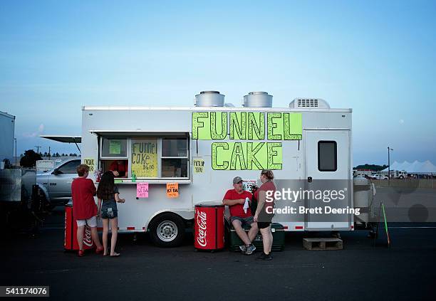 June 18: A food truck open during Muskogee G Fest 2016 at Hatbox Field on June 18, 2016 in Muskogee, Oklahoma.
