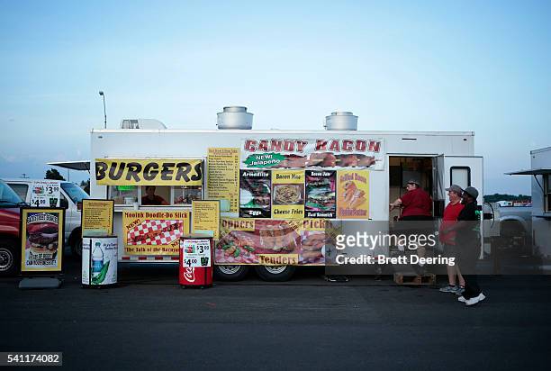 June 18: A food truck open during Muskogee G Fest 2016 at Hatbox Field on June 18, 2016 in Muskogee, Oklahoma.