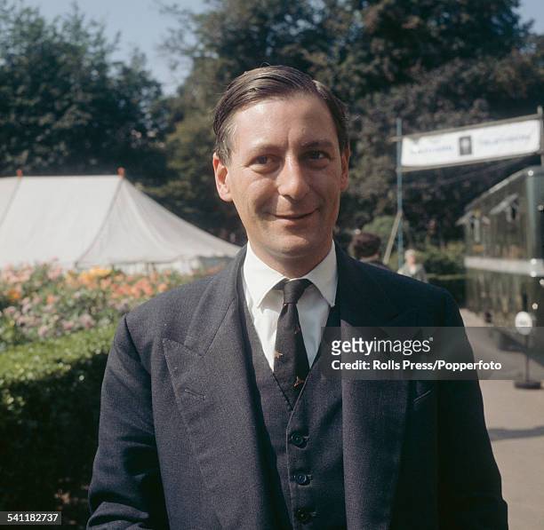 British Liberal Party politician and Member of Parliament for Orpington, Eric Lubbock pictured standing in Brighton Pavilion Gardens during a Liberal...