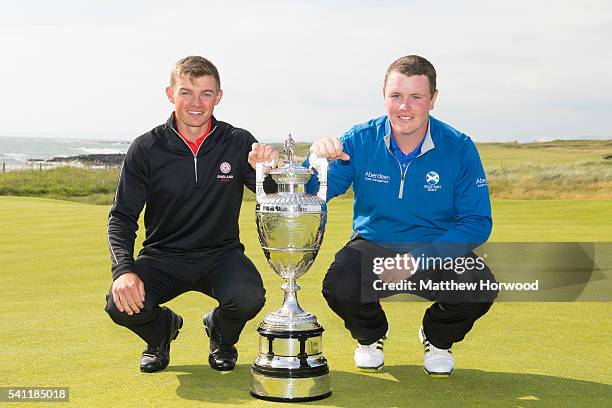 Scott Gregory of Corhampton and Robert MacIntyre of Glencruitten pose with The Amateur Championship Trophy at the Final of The Amateur Championship...