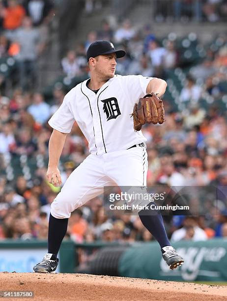 Jordan Zimmermann of the Detroit Tigers pitches during the game against the Chicago White Sox at Comerica Park on June 3, 2016 in Detroit, Michigan....