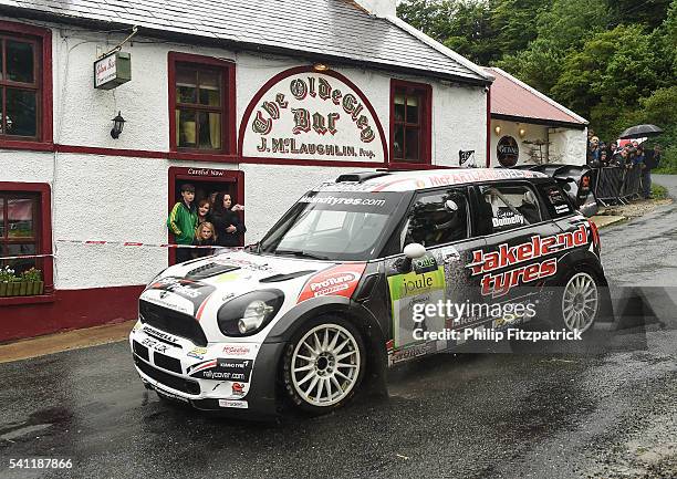 Donegal , Ireland - 19 June 2016; Eugene Donnelly/Paddy Toner , in action during SS 12 Glen village, in the 2016 Joule Donegal International Rally,...