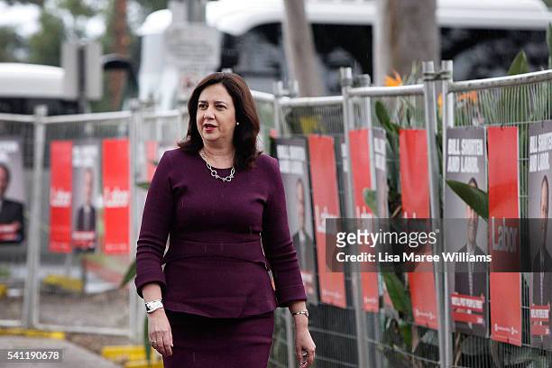 Queensland Premier Annastasia Palaszczuk arrives at the Australian Labor Party 2016 Federal Campaign Launch at the Joan Sutherland Performing Arts...