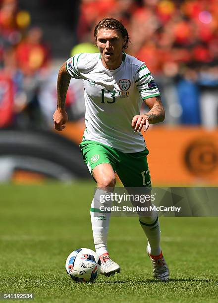 Bordeaux , France - 18 June 2016; Jeff Hendrick of Republic of Ireland during the UEFA Euro 2016 Group E match between Belgium and Republic of...