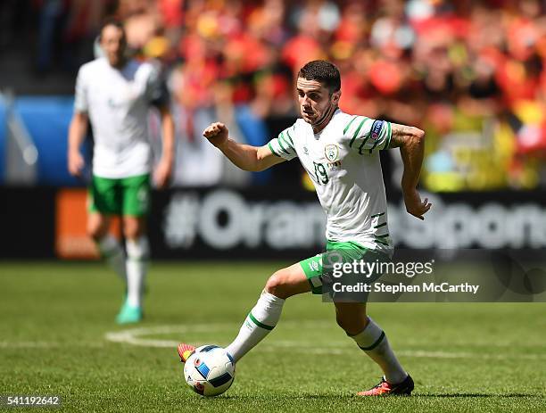 Bordeaux , France - 18 June 2016; Robbie Brady of Republic of Ireland during the UEFA Euro 2016 Group E match between Belgium and Republic of Ireland...