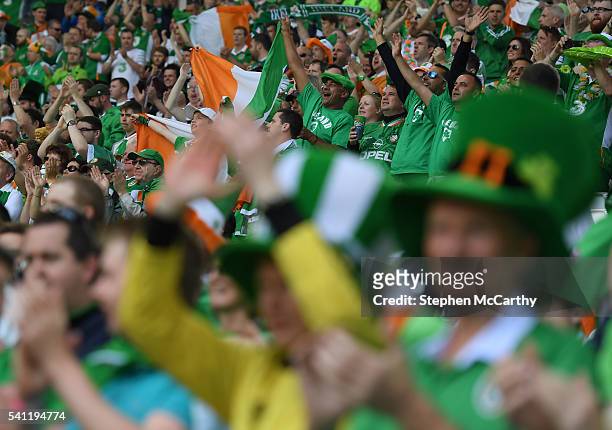 Bordeaux , France - 18 June 2016; Republic of Ireland supporters during the UEFA Euro 2016 Group E match between Belgium and Republic of Ireland at...