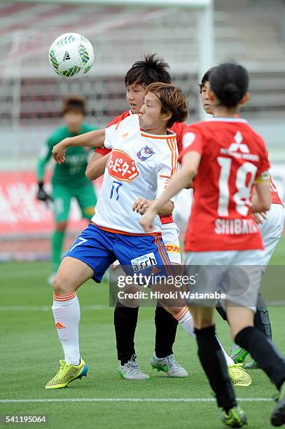 Mayu Kubota of Albirex Niigata in aciton during the Nadeshiko League Cup Group B match between Urawa Red Diamonds Ladies and Albirex Niigata Ladies...