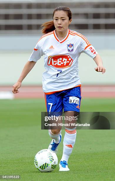 Yuri Saito of Albirex Niigata in aciton during the Nadeshiko League Cup Group B match between Urawa Red Diamonds Ladies and Albirex Niigata Ladies at...