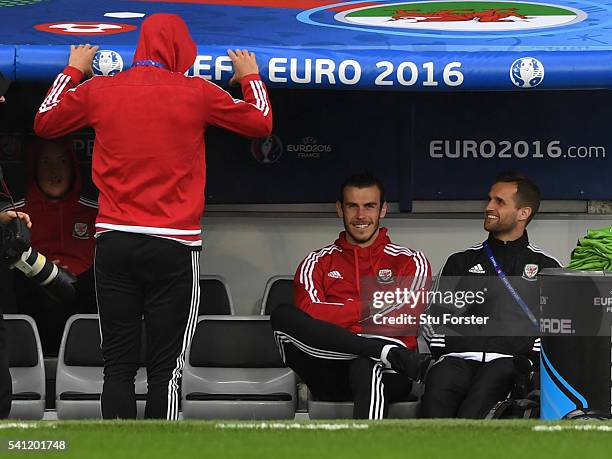 Wales player Gareth Bale raises a smile ahead of their Euro 2016 game against Russia at Stadium Muncipal on June 19, 2016 in Toulouse, France.