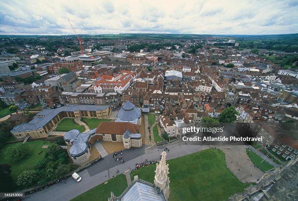 Canterbury Seen from Bell Harry Tower on Canterbury Cathedral