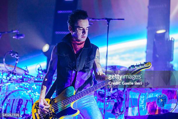 Simon Gallup of The Cure performs live at Centre Bell on June 14, 2016 in Montreal, Canada.