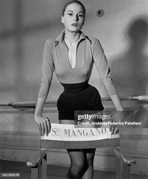 Italian actress Silvana Mangano during the filming of Robert Rossen's film "Mambo".