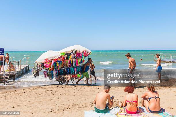costa d'argento, near voltoncino camping - beach vendor stock pictures, royalty-free photos & images