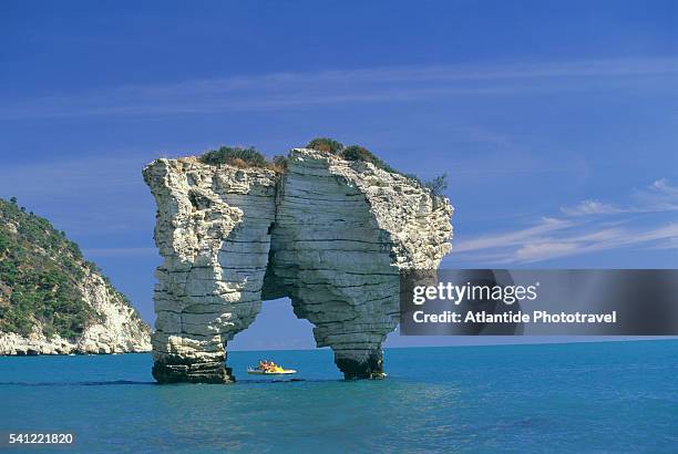 rock formation in bay - coluna de calcário marítimo imagens e fotografias de stock