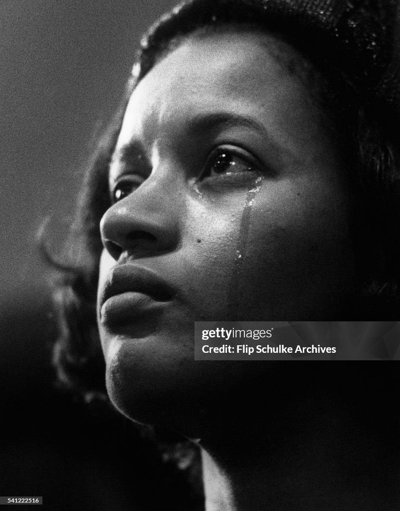 Myrlie Evers at Husband's Funeral