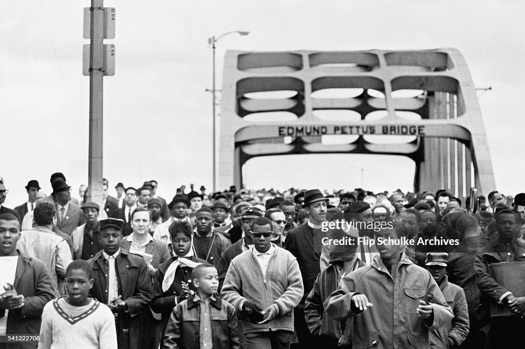 Civil Rights March Across Edmund Pettis Bridge Bridge