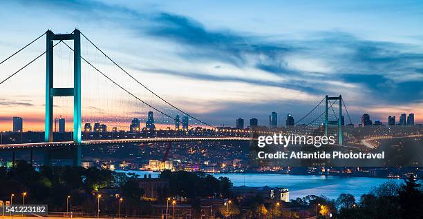 the bridge over bosphorus - istanbul bridge stock pictures, royalty-free photos & images