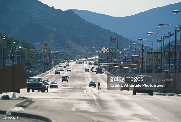 section of route 66 - albuquerque stock pictures, royalty-free photos & images