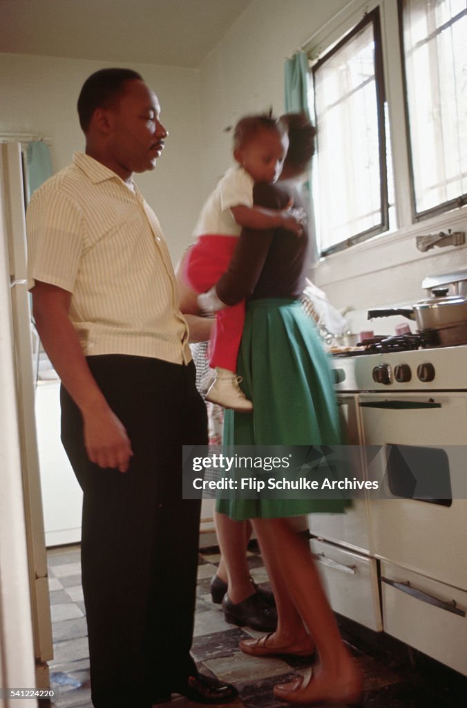 Mlk Kitchenware Martin Luther King Jr. stands in his family's kitchen with his wife ...