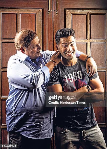 The father-son duo Bollywood actor Varun Dhawan and director David Dhawan during an exclusive interview with Hindustan Times for Father's Day special...