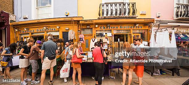 portobello market in notting hill - portobello stock pictures, royalty-free photos & images