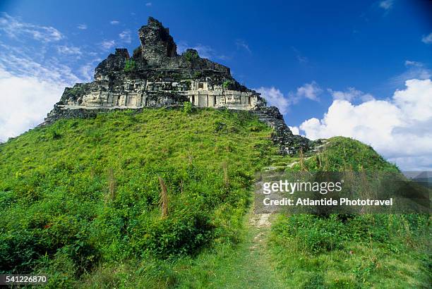 xunantunich maya ruins - belize stock pictures, royalty-free photos & images
