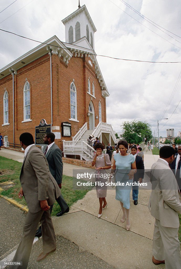 The Dexter Avenue Baptist Church stands in The church